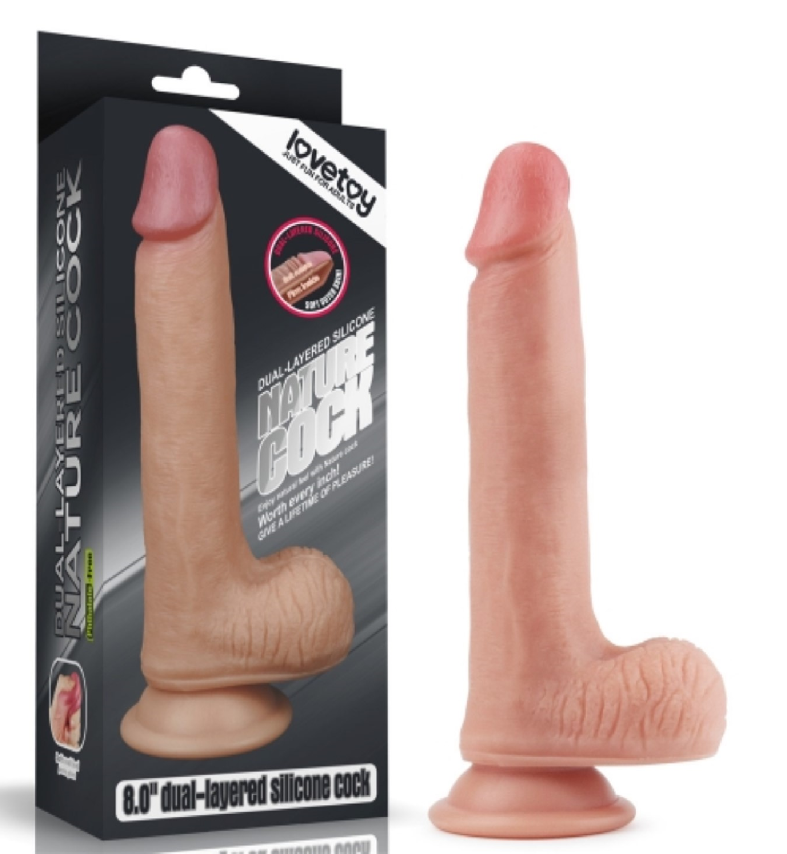 Dual-Layered 8 inch Real Dildo LV4005F